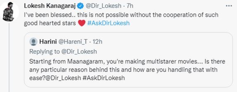 Loeksh kanagaraj answers