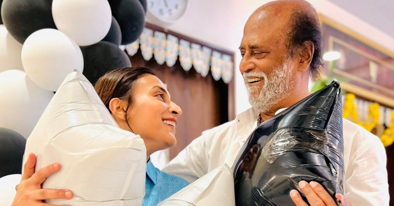 Rajini with his daughters