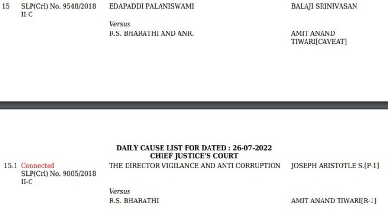 Edappadi palanisamy case update