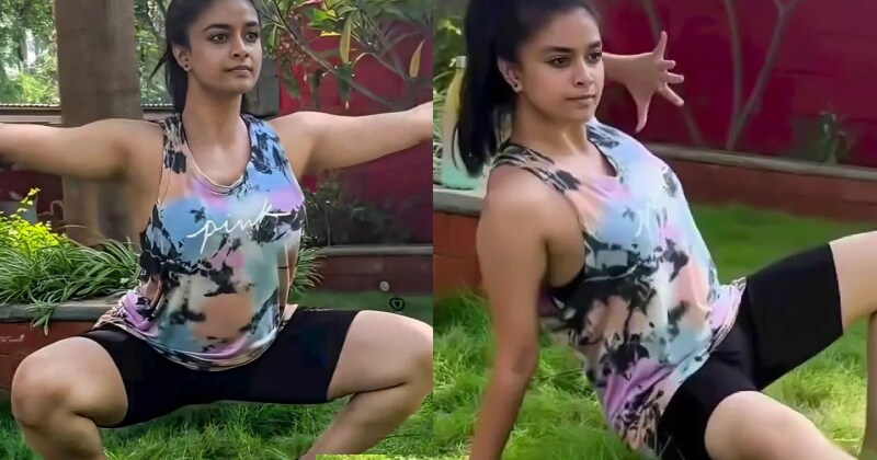 Keerthysuresh yoga new vedio