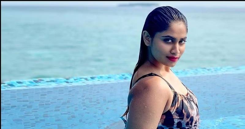 Shivani latest in saree