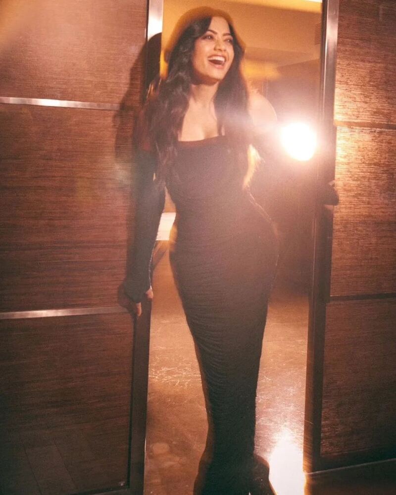 Rashmika mandanna new black dress photos