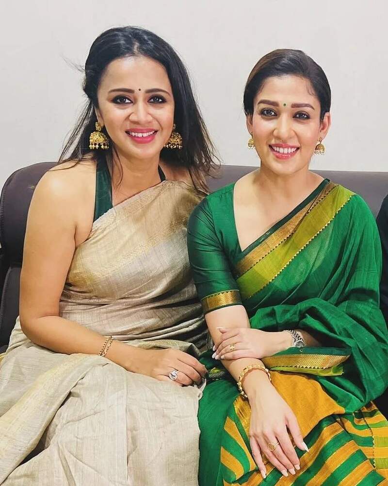 Anjana rangan vj new fuction saree clicks trending