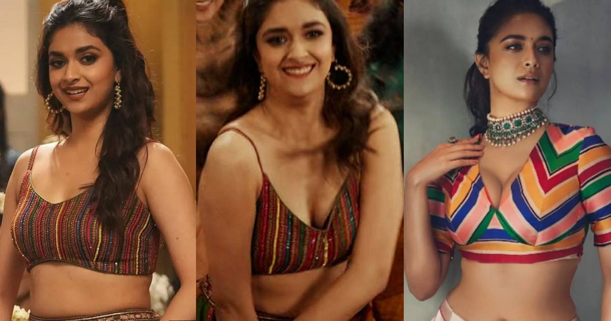 Kerthy sures saree on stage viral vedio white