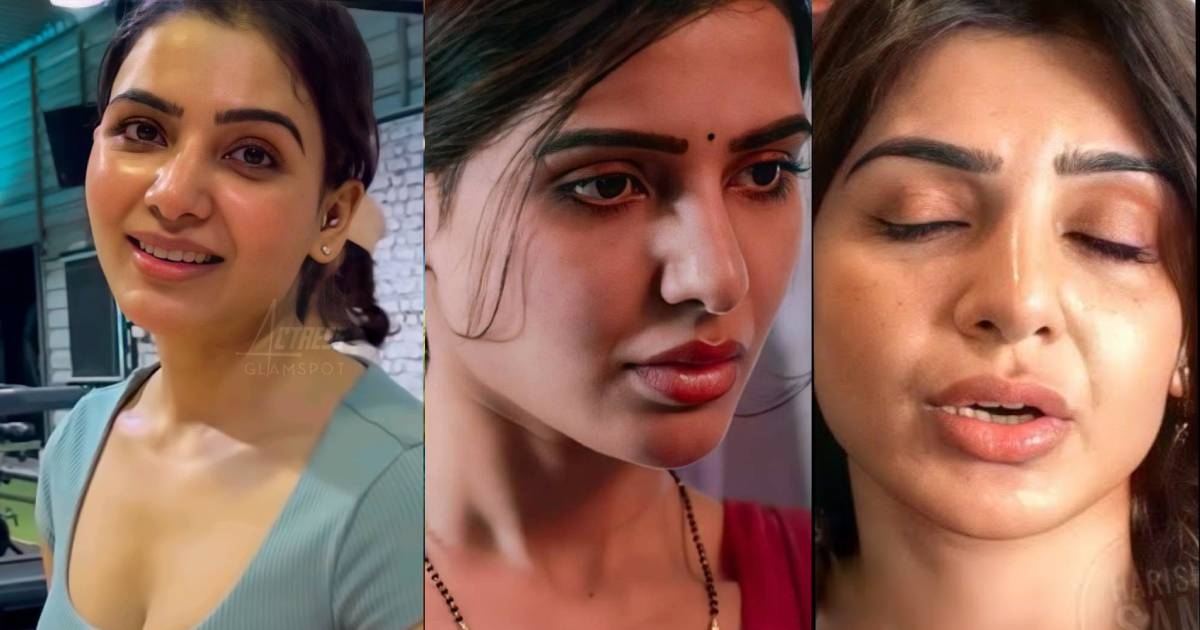 Samantha prabhu in red colour dress