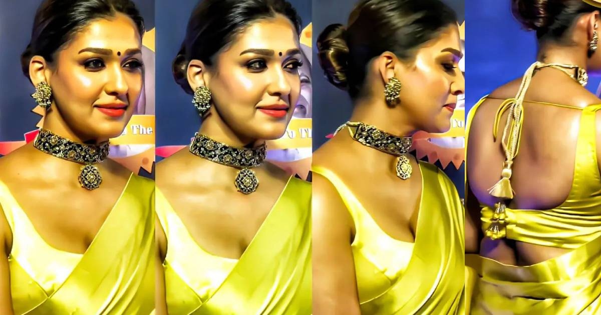Nayanthara saree in fuction yellow photo
