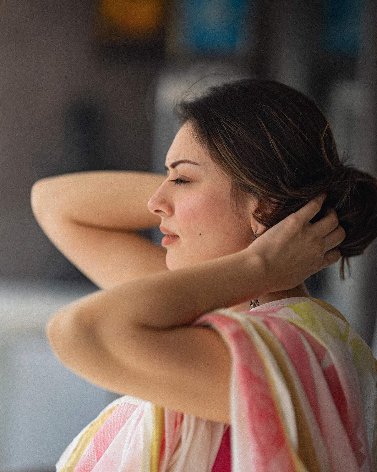 Hansika motwani in saree